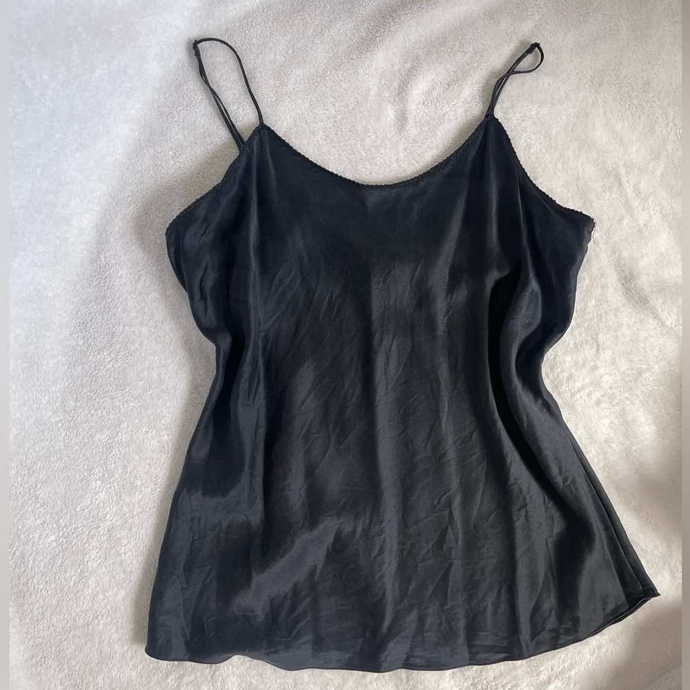 Black Nordstroms Vintage silk cami top - Picture 3 of 3